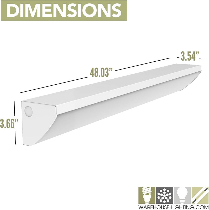 WareLight LED Stairwell & Corridor Light – 4600 Lumen Max, Wattage & CCT Selectable, 4-Foot Wall Mount Lighting Fixture for Commercial & Residential Use, 120-277V, White - Image 3
